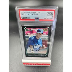 2008 Bowman Draft Clayton Kershaw Rookie Card #BDP26 PSA 6 EX-MT Dodgers RC